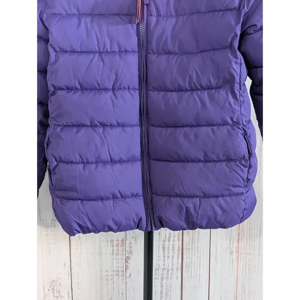 The Children's Place Jacket Girls XL Purple Full Zip Quilted Shell: NWT Collared